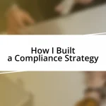 How I Built a Compliance Strategy